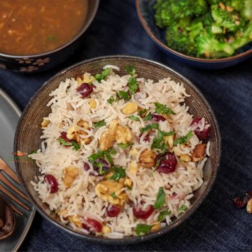 Walnut Cranberry Pulao
