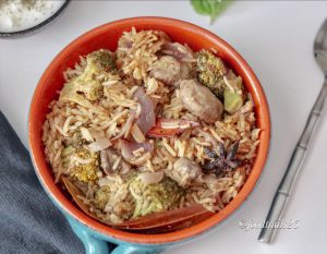Broccoli Mushroom Pulao