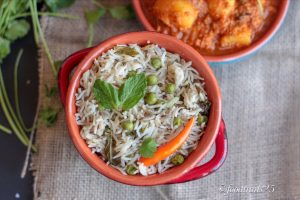 Fresh Mint and Green Peas Pulao