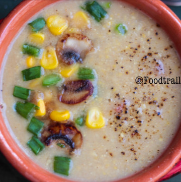 Creamy Mushroom and Sweet Corn Soup