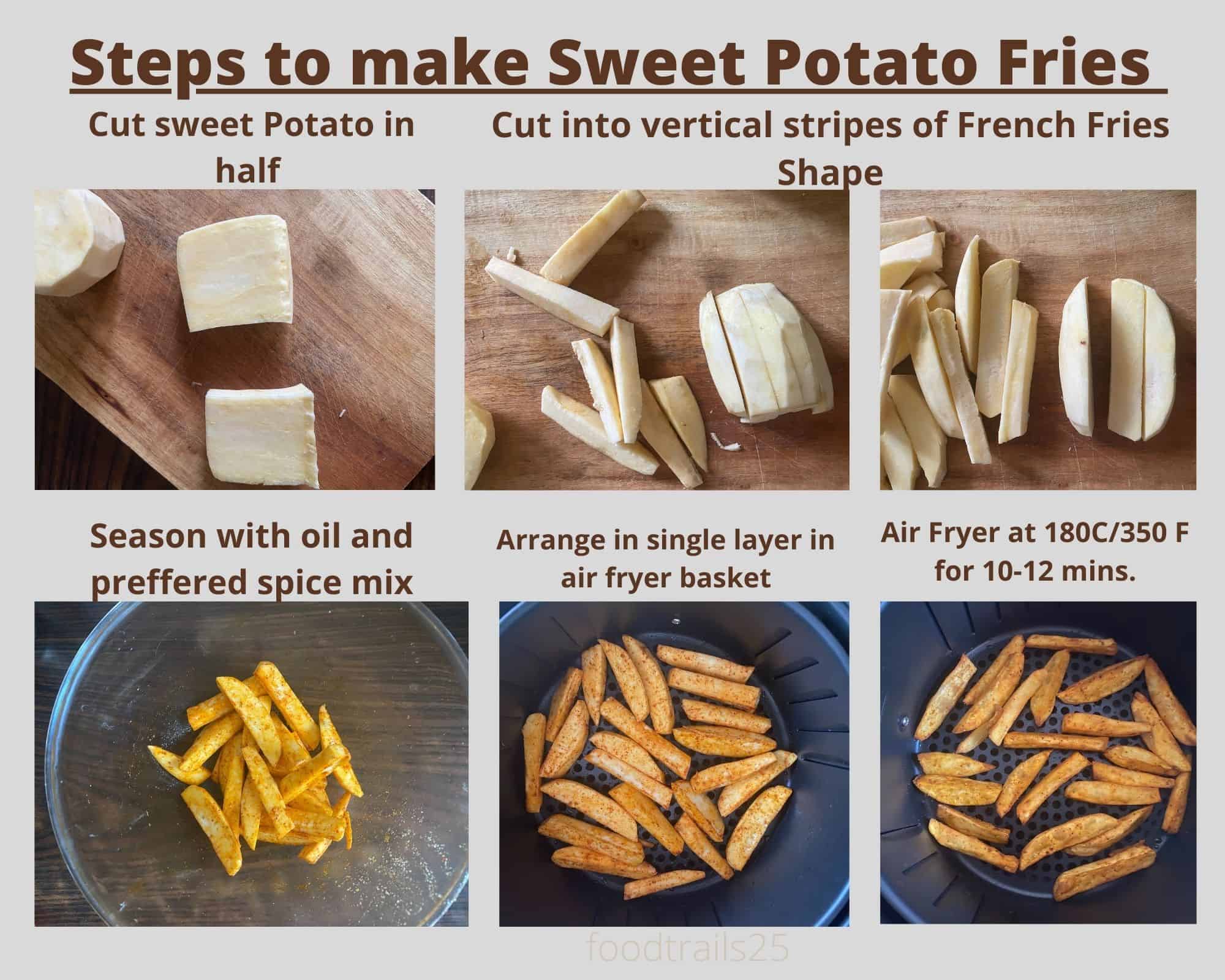 Steps to make Sweet Potato Air Fries