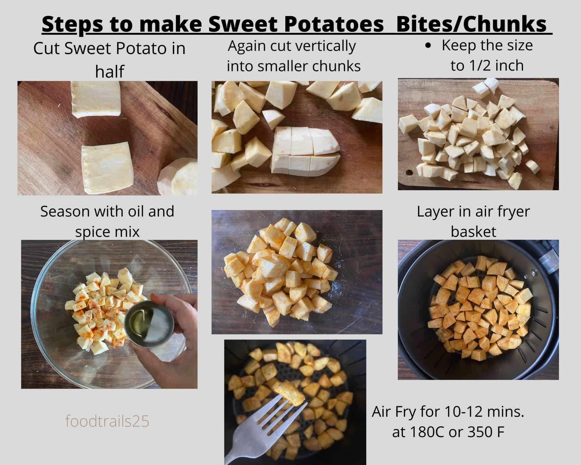 Steps to make Roasted Sweet Potato Air Air Fryer