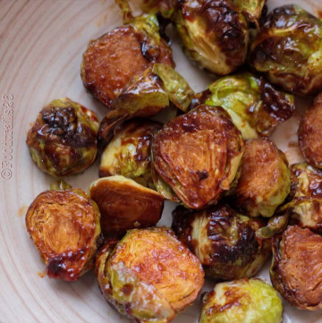 Air Fryer Sweet and Spicy Brussels Sprouts