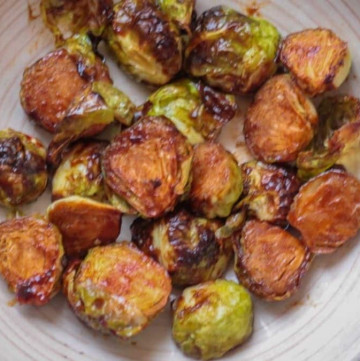 Air Fryer Sweet and Spicy Brussels Sprouts