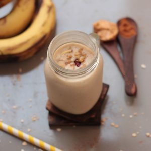 Banana Peanut Butter and Oats Smoothie