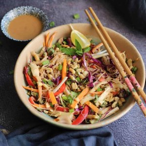 Vermicelli Noodle Salad with Peanut Sauce