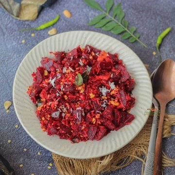 Beetroot Poriyal with Peanuts